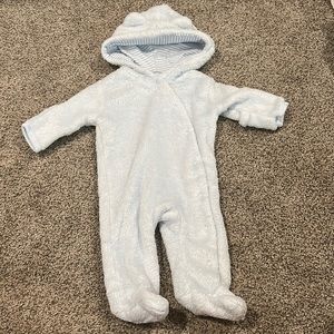 Fuzzy light blue button up